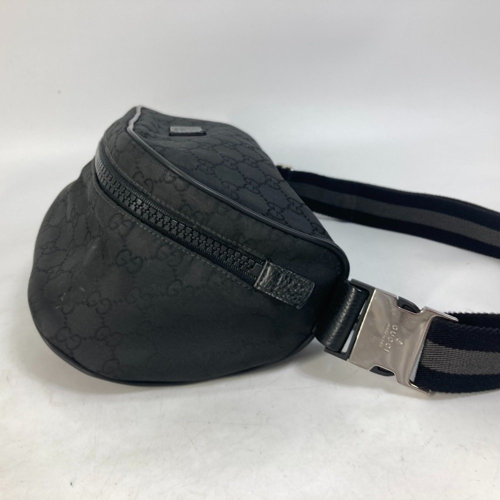 GUCCI 509643 GG Belt Bag, Body Waist Pouch, Crossbody Nylon, Men's, Black - Picture 4 of 10